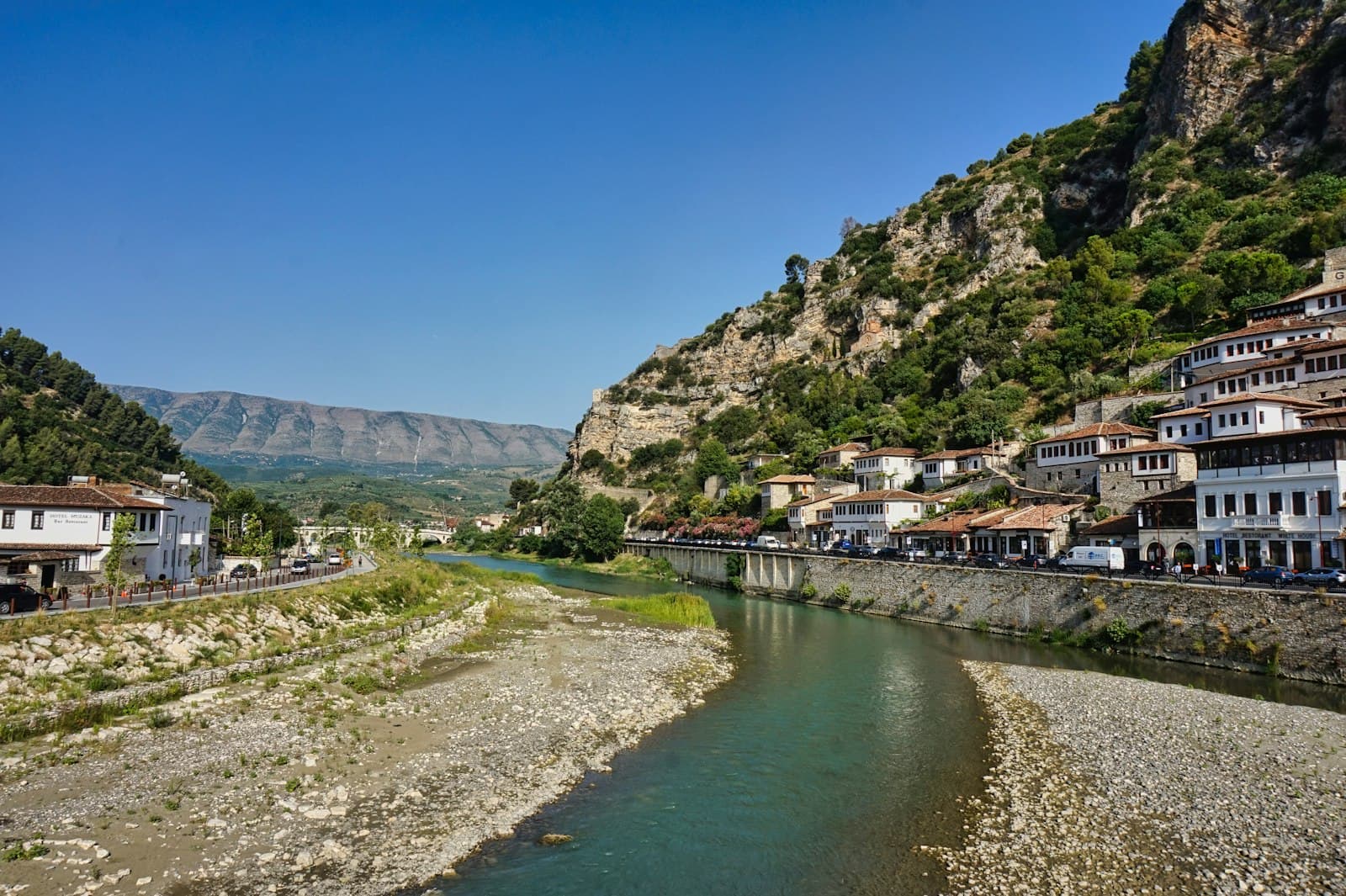 Berat old town and the Osum river