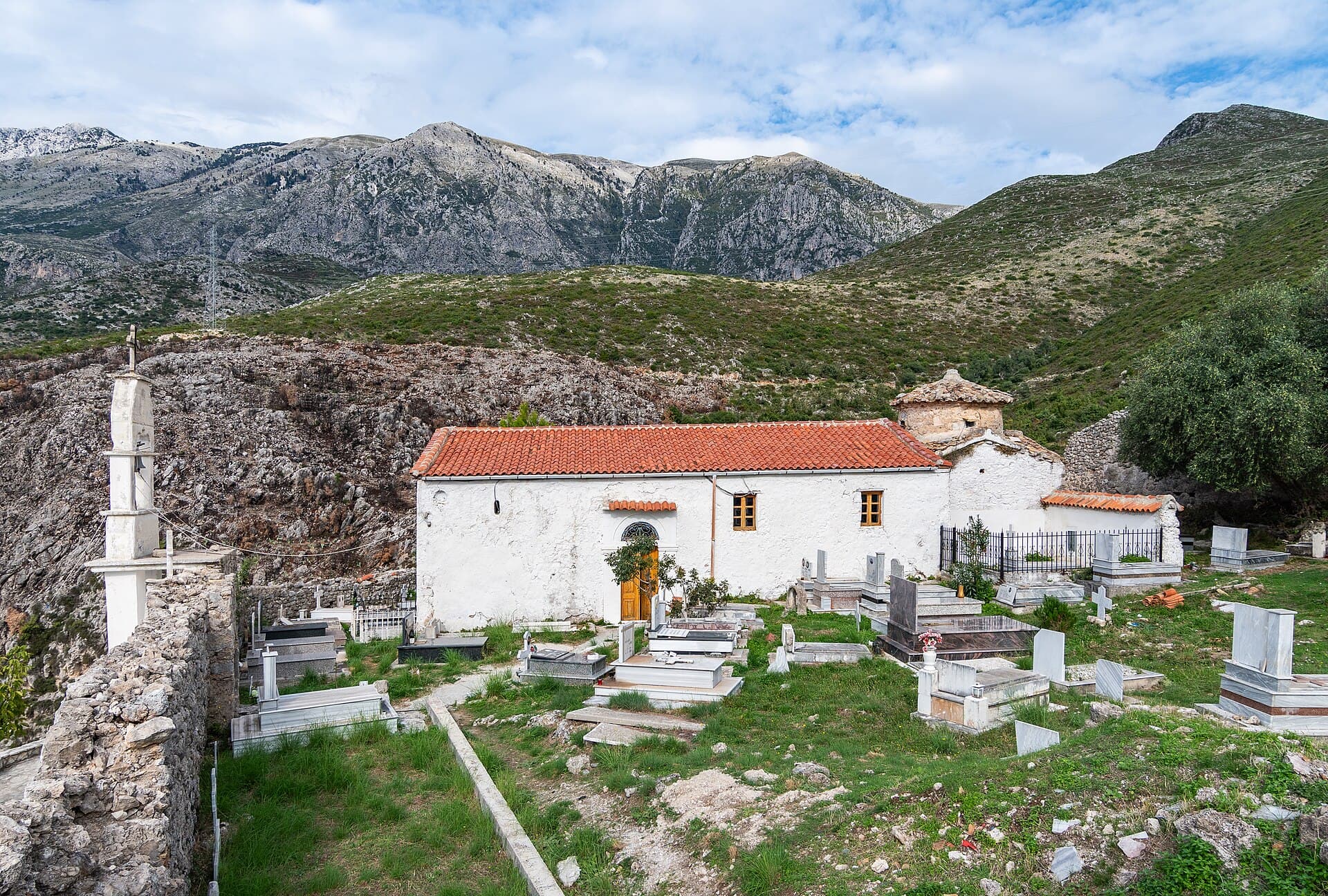 Dhërmi village above the Ionian coast